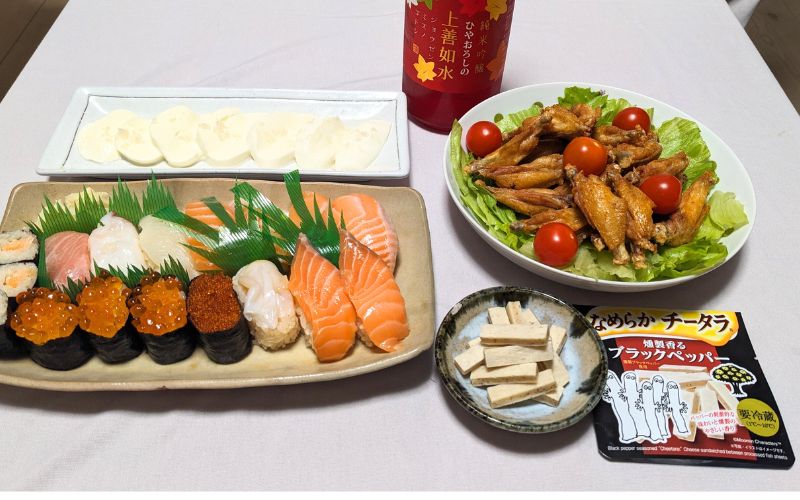 ひやおろしの上善如水 純米吟醸に合わせた料理