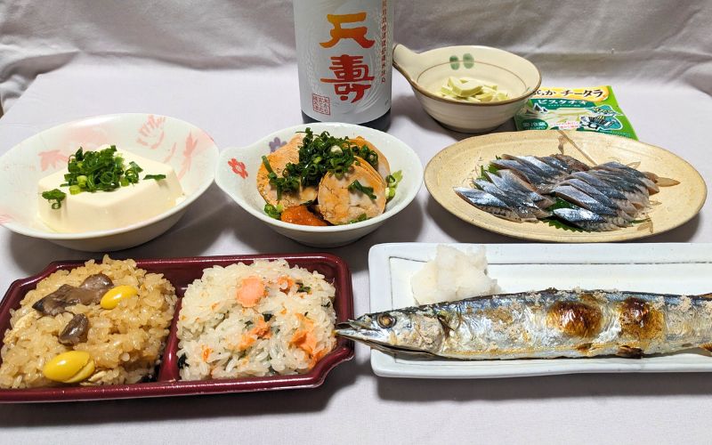 天壽 米から育てた純米酒 ひやおろしに合わせた料理