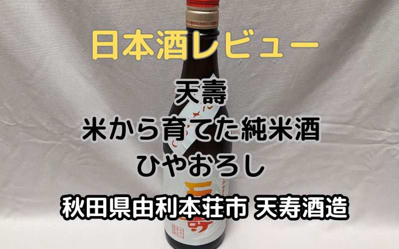 日本酒「天壽 米から育てた純米酒 ひやおろし」レビュー｜天寿酒造