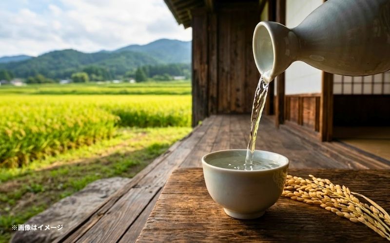 福島の高品質な日本酒をイメージした画像。