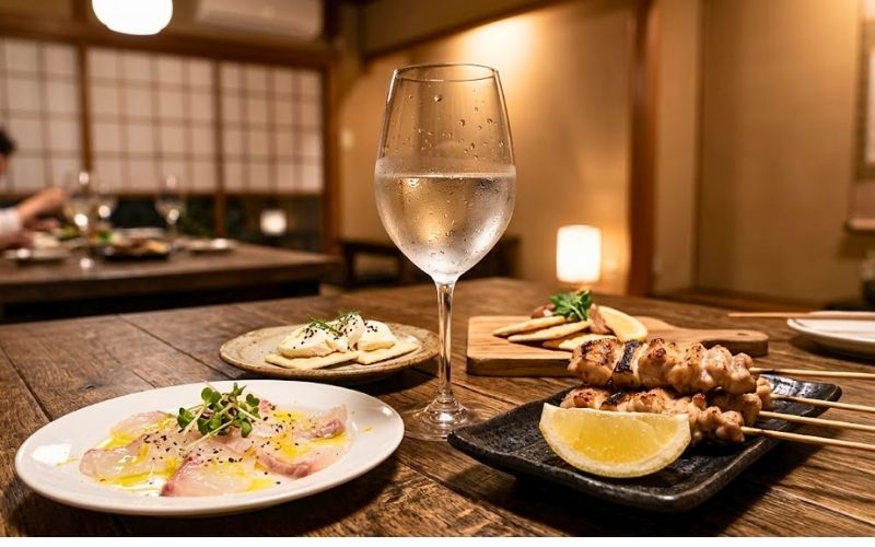 生酒に合う料理のペアリングをイメージ。