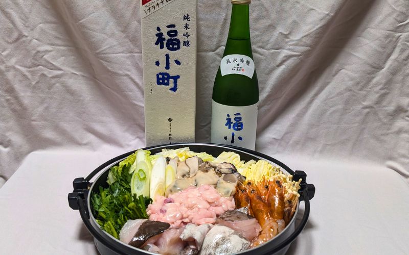 純米吟醸福小町と、それに合わせた真鱈の鍋